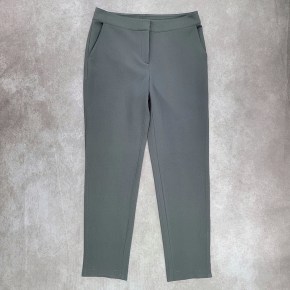 St. John Gray Straight Leg Trouser Pants